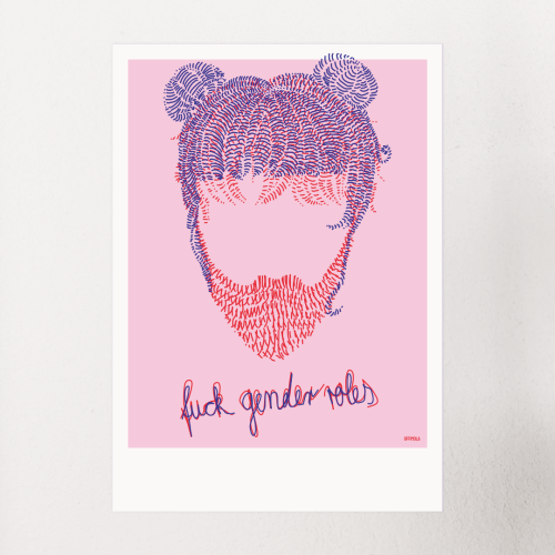 fuck Genderroles dutt | kunstdruck signiert