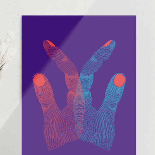 touching hands | kunstdruck