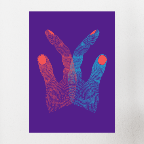 touching hands | kunstdruck